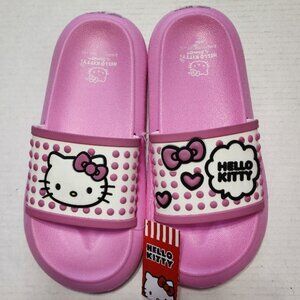 New Hello Kitty 3D Design Slide Sandals - Pink & White - Size 9 - by Sanrio